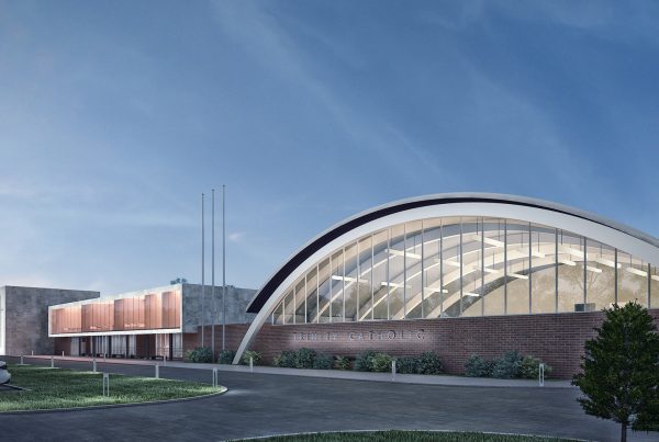 Trinity Exterior w arched roof 150 mm 600x403 Our Work Partners For Architecture